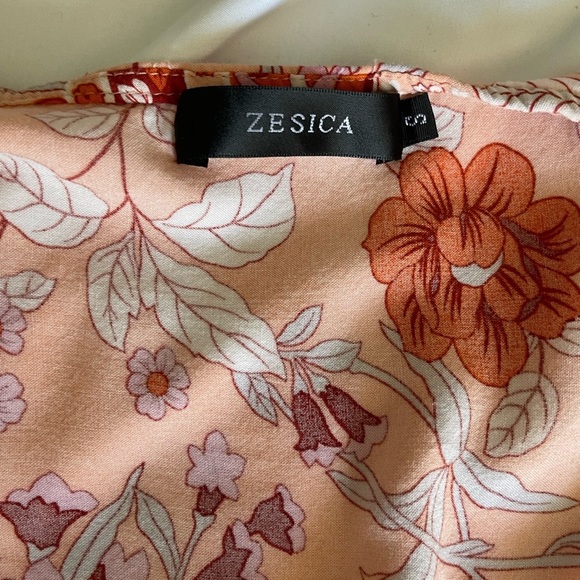 Orange and Pink Flutter Sleeve Maxi Dress - Picture 2 of 6